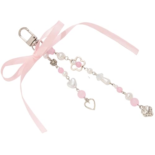 AOOOWER Modischer Schlüsselanhänger aus Kunstharz, bunte Macaron-Perlen, Schlüsselanhänger, Taschenzubehör, leichter Schlüsselanhänger, 14 cm, Harz und Legierung, Kein Edelstein von AOOOWER