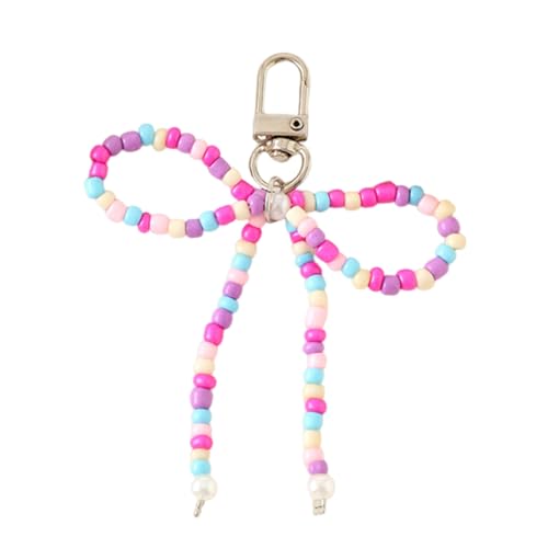 AOOOWER Modischer Schlüsselanhänger mit Perlen und Schleife, süße hängende Dekorationen, Schlüsselanhänger für Geldbörse, Tasche von AOOOWER