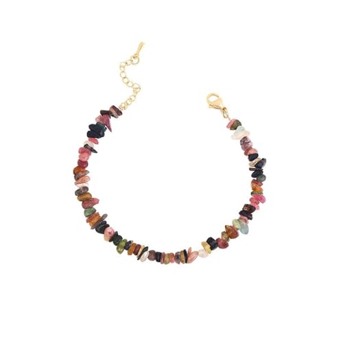 AOOOWER Naturstein-Armband für trendige Frauen, handgefertigter Turmalin-Schmuck, Barock-Stil, Geschenk-Set, verstellbar, 3.9x0.78in, Stein, Kein edelstein von AOOOWER