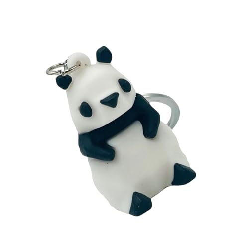 AOOOWER Niedlicher Silikon-Panda-Schlüsselanhänger, Cartoon-Tier-Anhänger, handgefertigtes Rucksack-Accessoire für Mädchen, 3.1*5.1cm, PVC, Kein Edelstein von AOOOWER