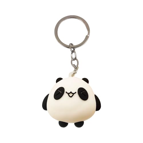AOOOWER Niedlicher Silikon-Panda-Schlüsselanhänger, Cartoon-Tier-Anhänger, handgefertigtes Rucksack-Accessoire für Mädchen, 3.1*5.1cm, PVC, Kein Edelstein von AOOOWER