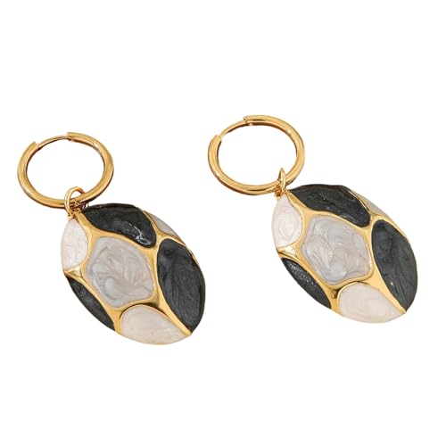 AOOOWER Ovale Ohrhänger aus Edelstahl mit allergiebeständigem Design für Mode, 5.2cm, Edelstahl, Kein Edelstein AOOOWER Ovale Ohrhänger aus Edelstahl mit allergiebeständigem Design für Mode, 5.2cm, Edelstahl, Kein Edelstein von AOOOWER