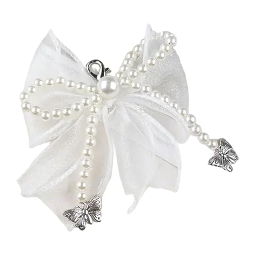 AOOOWER Perlen-Schuhanhänger zum Anklippen mit Schleife, Schuhschnalle mit Perlenkette für Damen, Mädchen, Turnschuhe, Size Approx. 8x8cm/3.15x3.15in, Kunstperlen, Kein Edelstein von AOOOWER