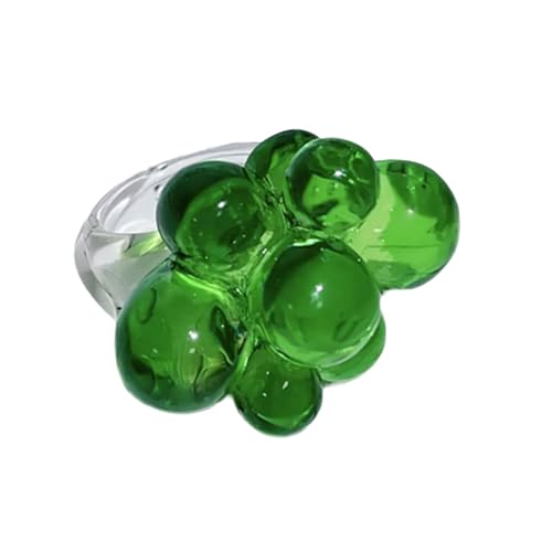 AOOOWER Perlenförmige Acrylringe mit modischen Designs und Farben, Blumenringe, einzigartiger Handschmuck, Geschenk für Mode, 7, Acryl, Kein Edelstein von AOOOWER