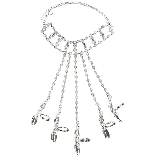 AOOOWER Punk Gothic Handschuhe Handgelenk Manschette Bühnenshow Showgirl natürlich gefärbt Hahn-Armwärmer Party Cosplay, 11.7x7.8in, Federn, Kein edelstein von AOOOWER