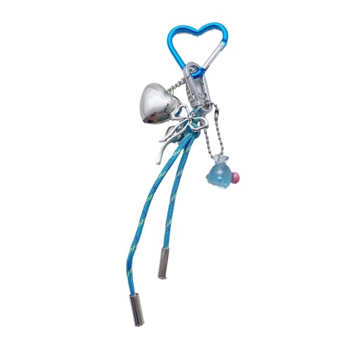 AOOOWER Schlüsselanhänger mit Schleife, Herzanhänger, Handy-Charm, abnehmbares Handy-Schlüsselband, Schmetterling, stilvoller Schmuck für Geldbörse von AOOOWER