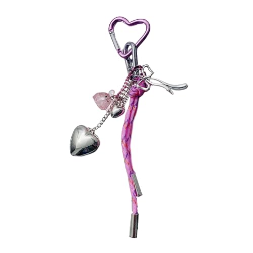 AOOOWER Schlüsselanhänger mit Schleife, Herzanhänger, Handy-Charm, abnehmbares Handy-Schlüsselband, Schmetterling, stilvoller Schmuck für Geldbörse von AOOOWER