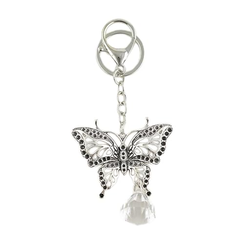 AOOOWER Schlüsselanhänger mit hohlem Schmetterlingsanhänger, süßer, cooler Anhänger, Auto-Schlüsselanhänger, Rucksack-Dekoration, Modeschmuck für Damen, 1012cm, Metalllegierung, Kein Edelstein von AOOOWER