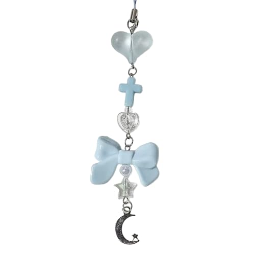 AOOOWER Schlüsselanhänger mit süßer Schleife, Herz-Perlen, schöne Handy-Riemen, Dekoration, Schlüsselanhänger für Geldbörse, Tasche, 1416cm, Acryllegierung, Kein Edelstein AOOOWER Schlüsselanhänger mit süßer Schleife, Herz-Perlen, schöne Handy-Riemen, Dekoration, Schlüsselanhänger für Geldbörse, Tasche, 1416cm, Acryllegierung, Kein Edelstein von AOOOWER