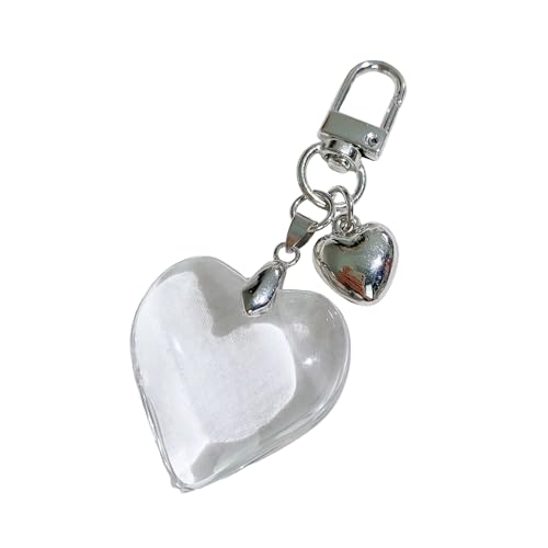 AOOOWER Schönes Herz-Accessoire, modischer Schlüsselanhänger, Legierung, Textur, Herz-Schlüsselanhänger, geeignet für Party und Freizeit, 8.4cm*3.8cm, Glas + Legierung, Kein Edelstein von AOOOWER