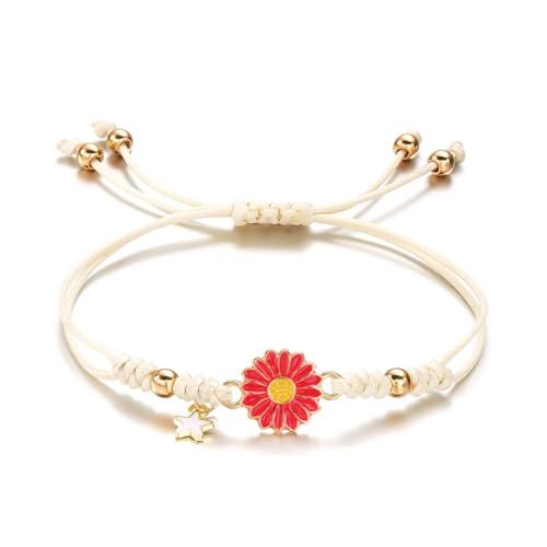 AOOOWER Sternblumen-Armband für Damen, verstellbares Seilarmband, Handgelenkschmuck, geeignet für Freundschaft und Paare, 3.9x2.73in, Legierung + geflochtenes Seil, Kein Edelstein AOOOWER Sternblumen-Armband für Damen, verstellbares Seilarmband, Handgelenkschmuck, geeignet für Freundschaft und Paare, 3.9x2.73in, Legierung + geflochtenes Seil, Kein Edelstein von AOOOWER