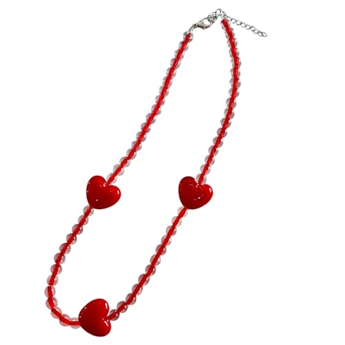 AOOOWER Stilvolle Halskette mit Herz-Anhänger, Acrylperlen, Party-Schmuck, geeignet für Frauen, Paare, Familie AOOOWER Stilvolle Halskette mit Herz-Anhänger, Acrylperlen, Party-Schmuck, geeignet für Frauen, Paare, Familie von AOOOWER