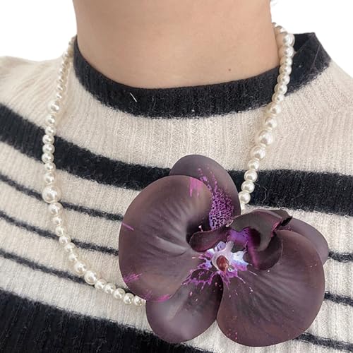 AOOOWER Stilvolle Motten-Orchideen-Halskette, bunt, Blumenform, Schlüsselbeinkette, modischer Schmuck, Blütenanhänger, Halskette AOOOWER Stilvolle Motten-Orchideen-Halskette, bunt, Blumenform, Schlüsselbeinkette, modischer Schmuck, Blütenanhänger, Halskette von AOOOWER