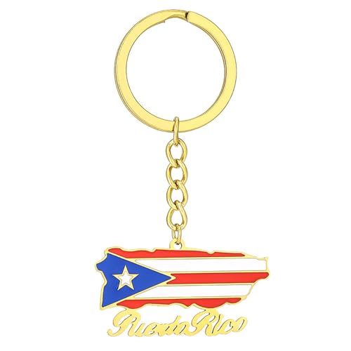 AOOOWER Stilvoller Puerto-Flagge-Schlüsselanhänger, Zubehör, Schlüsselanhänger, Souvenir für Reisende und Mode, 4*2.1cm, Titanstahl, Kein Edelstein AOOOWER Stilvoller Puerto-Flagge-Schlüsselanhänger, Zubehör, Schlüsselanhänger, Souvenir für Reisende und Mode, 4*2.1cm, Titanstahl, Kein Edelstein von AOOOWER