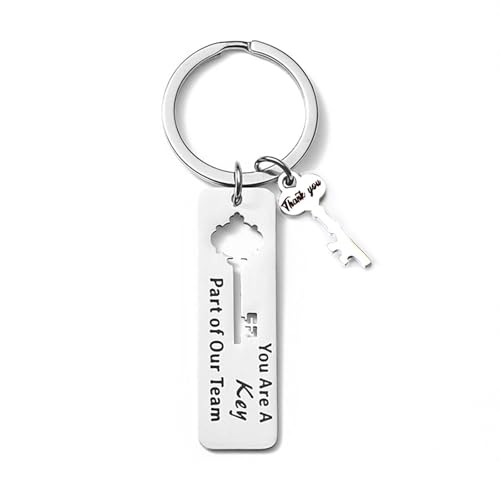 AOOOWER Stilvoller Schlüsselanhänger, Mitarbeiter-Wertschätzung, Schlüsselanhänger, Edelstahl, Schlüsselringe, Autoschlüssel, Schmuck für Damen, 5.07x3.12in, Aus Edelstahl, Kein Edelstein von AOOOWER