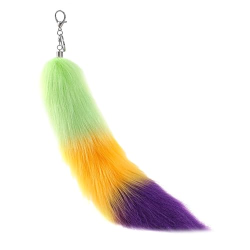 AOOOWER Stilvoller Taschenanhänger, Tierschwanz, Handyhülle, Verzierungen, modischer Schlüsselanhänger, Unisex, bunter Schlüssel, 40 cm, Plüsch, Kein Edelstein von AOOOWER