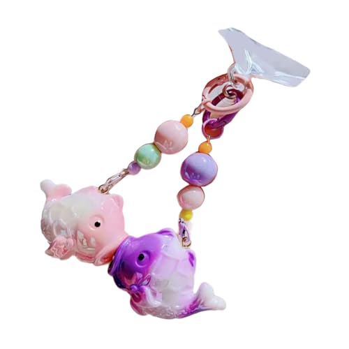 AOOOWER Tragbarer Kuss-Fisch-Schlüsselanhänger, Zubehör, zarter Fisch-Anhänger, Schlüsselanhänger, zarter Kuss-Fisch-Schlüsselanhänger, 6.8cm, Harz, Kein Edelstein von AOOOWER