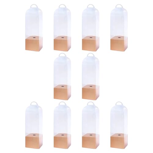 AOOOWER Transparente PVC-Blumenkästen mit Griffen für einzelne Rosen, 10 Stück von AOOOWER
