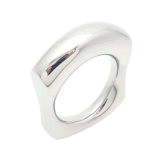 AOOOWER Unregelmäßige strukturierte Ringe für Frauen, modisches Gold-/Stahl-Ton-Design, Ringe, Schmuck für Partys und, 6cm x 4cm x 1cm, Titanstahl, Kein Edelstein von AOOOWER