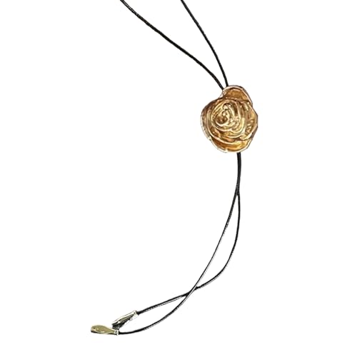 AOOOWER Verstellbare Kamelien-Anhänger-Halskette, symbolisiert Eleganz und Adel mit durchziehbaren Designs für vielseitige, 7180cm, Metalllegierung, Kein Edelstein von AOOOWER