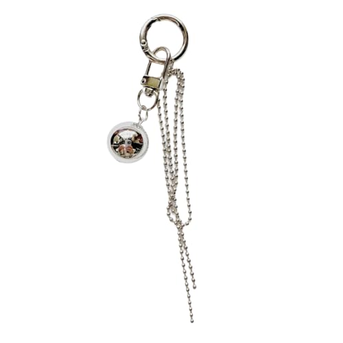 AOOOWER Vintage Metallanhänger mit großer Kugel, auffällig, große silberne Kugel, hängende Dekorationen, anspruchsvoller Schlüsselanhänger AOOOWER Vintage Metallanhänger mit großer Kugel, auffällig, große silberne Kugel, hängende Dekorationen, anspruchsvoller Schlüsselanhänger von AOOOWER