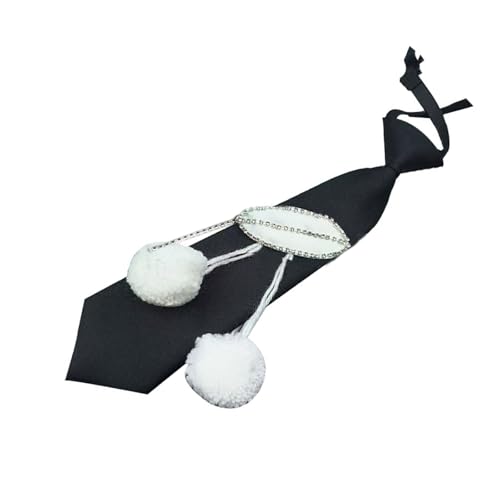 AOOOWER Vorgebundene verstellbare Krawatten für Damen, Plüschkugel-Anhänger, Krawatten für Uniformen, Schule, Cosplay, Party und Hemd, 26 cm, Stoff, Kein Edelstein AOOOWER Vorgebundene verstellbare Krawatten für Damen, Plüschkugel-Anhänger, Krawatten für Uniformen, Schule, Cosplay, Party und Hemd, 26 cm, Stoff, Kein Edelstein von AOOOWER