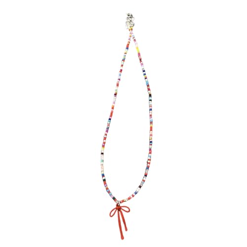 AOOOWER Zarte Muschel-Fransen-Halskette, auffälliger Hals-/Fußschmuck, zierlicher Muschel-Anhänger, Halskette/Fußkettchen, As show, Lederwachsfaden + Muschel von AOOOWER