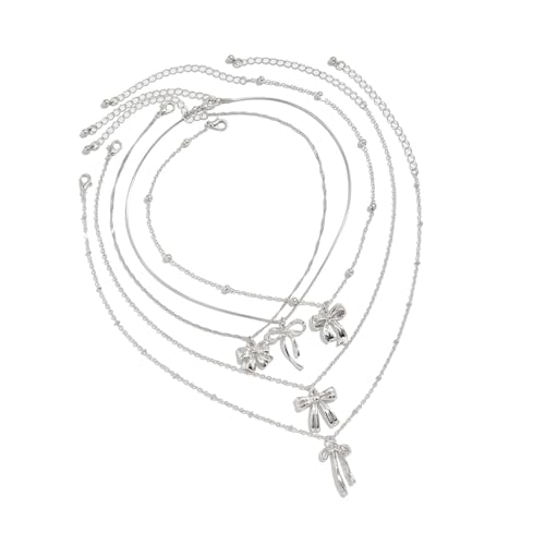 AOOOWER Zarte verstellbare Halskette, Halskette, Schleifen-Anhänger, Halskette, Metallstruktur, geeignet für verschiedene, 367cm, Kupferkette + verkupferte Eisenkette + Legierung, Kein Edelstein AOOOWER Zarte verstellbare Halskette, Halskette, Schleifen-Anhänger, Halskette, Metallstruktur, geeignet für verschiedene, 367cm, Kupferkette + verkupferte Eisenkette + Legierung, Kein Edelstein von AOOOWER