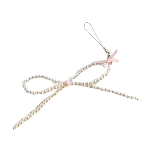 AOOOWER Zarter Schlüsselanhänger mit Perlenschleife, einzigartiger Schlüsselanhänger, Handyhülle, Anhänger für Autotasche, Geldbörse, Rucksack von AOOOWER