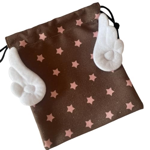 Tragbare Aufbewahrungstasche aus Segeltuch, staubdicht, Sternmuster, Make-up-Organizer, Kordelzug-Verschluss, Halter für Kosmetik, Schreibwaren, Blaue Sterne, Einheitsgröße von AOOOWER