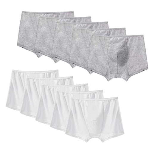 AOOPOO 10 Stück Herren Einweg Unterwäsche Boxershorts, 100% Baumwolle Einweg Unterhosen Herren Einmal Unterwäsche Reise Boxer Slips Tragbare Shorts für Krankenhaus Urlaub Spa Massage Fitness Hotel von AOOPOO