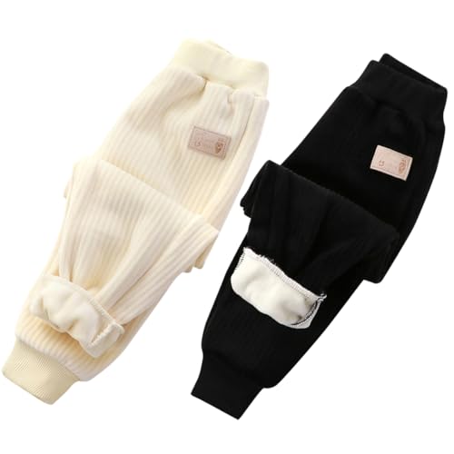 AOOPOO 2 Stück Kinder Thermohose Gefütterte Hose Winterhose Kuschel Jogginghose Thermo Leggings Elastische Taille Sporthose Warme Hosen für Baby Kleinkind Jungen und Mädchen 6 Monate-7 Jahre Alt von AOOPOO