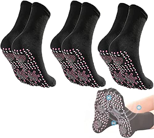AOOPOO 3 Paare Turmalin Schlankheits Gesundheitssocke,Selbstwärmende Socken,Veinesheal Thermotherapeutische Socke, Anti Müdigkeit Socken Frauen Männer von AOOPOO