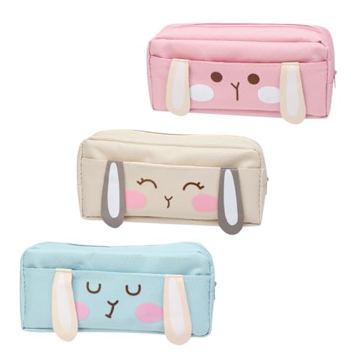 AOOPOO 3 Stück Federmäppchen Federtaschen, Große Kapazität Mäppchen Etui Stifte mit 2 Fächer Stiftetasche Mädchen Kinder Teenager Schlamppermäppchen Pencil Case für Schule Büro von AOOPOO
