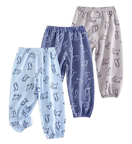 AOOPOO 3er Pack Baby Kinder Leinenhose Ice Seide Baumwolle Leinen Sommer Dünne Hose Kinderhose Leichte Jungen Lässige Laterne Haremshose Bloomers Elastische von AOOPOO