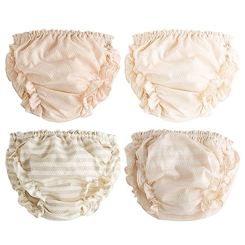 AOOPOO 4 Pack Kleinkind Unterwäsche für Baby Mädchen Baumwolle Ruffle Bloomer Kleinkinder Shorts Höschen Kinder Windel Abdeckung von AOOPOO