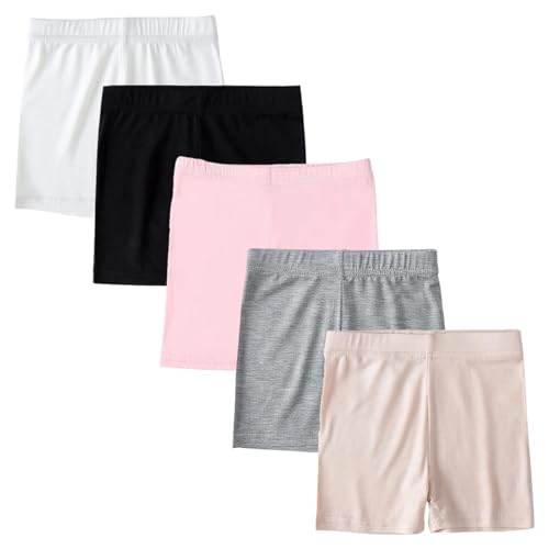 AOOPOO 5er-Pack Mädchen Shorts Unterrock Sommer Dünn Kurz Hose Leggings Radlerhose Baby Kinder Baumwolle Sport Tanz Fahrrad Strand Shorts Weiche Sicherheitskleid Höschen für 1-11 Jahre Mädchen von AOOPOO