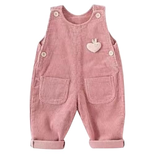 AOOPOO 6 Monate-5 Jahre Baby Kinder Jungen Mädchen Cord Latzhose Ärmellose Strampler Overall Jumpsuit Kleinkind Kordsamt Lange Hose mit Hosenträger Trägerhose mit Knöpfen Gr. 68/70/80/86/98/104/116 von AOOPOO