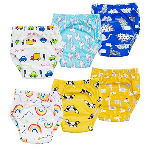 AOOPOO 6-Pack Baby Wiederverwendbare Töpfchen Trainingshose, Baby waschbare 6-Schicht Baumwollwindelhose, Baumwolle Lernhose Sommer Windelhose für Kleinkind Unterwäsche von AOOPOO