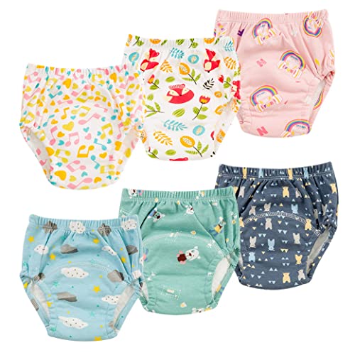 AOOPOO 6-Pack Baby Wiederverwendbare Töpfchen Trainingshose, Baby waschbare 6-Schicht Baumwollwindelhose, Baumwolle Lernhose Sommer Windelhose für Kleinkind Unterwäsche von AOOPOO