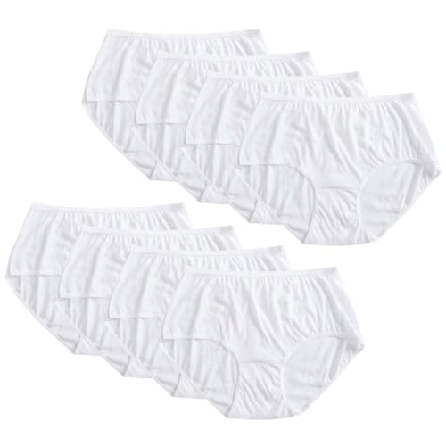 AOOPOO 8 Stück Einweg Unterhosen Damen Große Größen Baumwolle Einmal Unterwäsche Slips Frauen Postpartale Schwangere Höschen für Reise Hotel Spa Schwangere Postpartum Größe M-4XL von AOOPOO