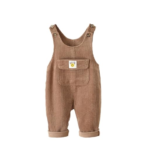 AOOPOO Baby Jungen Mädchen Cord Latzhose Ärmellose Strampler Overall Jumpsuit Größe 80/86/92/98/104 Kleinkind Lange Hose mit Hosenträger Trägerhose Mit Tasche für 1-5 Jahres alt von AOOPOO