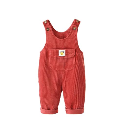 AOOPOO Baby Jungen Mädchen Cord Latzhose Ärmellose Strampler Overall Jumpsuit Größe 80/86/92/98/104 Kleinkind Lange Hose mit Hosenträger Trägerhose Mit Tasche für 1-5 Jahres alt von AOOPOO