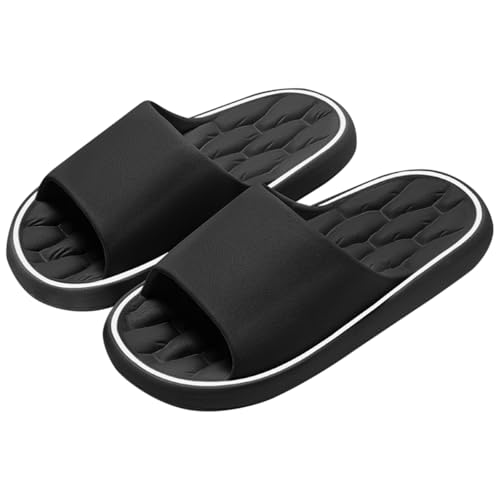 AOOPOO Badeschuhe Herren Cozy Sommer Hausschuhe Dicke Sohle Rutschfeste Badeschlappen Weich Leichte Badelatschen Pantoletten Garten Sandalen Home Slippers Flip Flops Indoor/Outdoor, EU 39-44 von AOOPOO