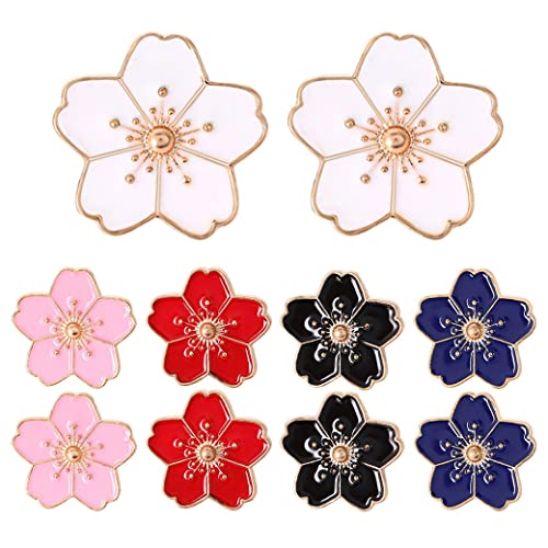 AOOPOO Brosche Pin Set 10 STÜCKE Hübsche Kirschblüte Sakura Serie Muster Emaille ähnliche Anstecknadeln Set Abzeichen für Frauen Mädchen Kleidung Taschen Dekor von AOOPOO