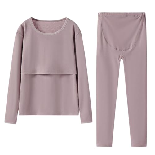 AOOPOO Damen Umstands Thermounterwäsche Set, Winter Warme Unterteil und Oberteil Stillfunktion Pyjama Set Damen Stillpyjama Baumwolle Nachtwäsche Langarm Thermo Umstandsschlafanzug Set AOOPOO Damen Umstands Thermounterwäsche Set, Winter Warme Unterteil und Oberteil Stillfunktion Pyjama Set Damen Stillpyjama Baumwolle Nachtwäsche Langarm Thermo Umstandsschlafanzug Set von AOOPOO