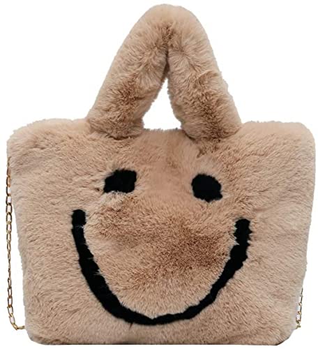 AOOPOO Frauen Winter Kunstpelz Umhängetasche Sweatshirt Handtasche Kettenriemen Umhängetasche, kaki von AOOPOO