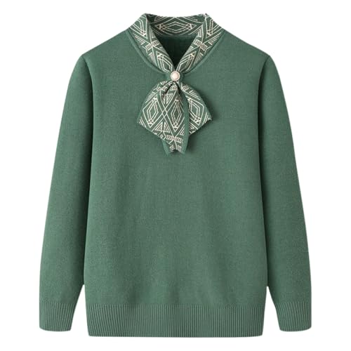 AOOPOO Pullover Senioren Damen Winter Warm Fleece Gefütterte Strickpullover Langärmeliger Halber Rollkragenpullover Verdickte Thermo Lässiges Pulli Oberteil für Frauen Mittleren und Älteren Alters von AOOPOO