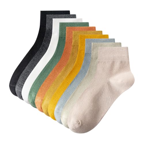 AOOPOO Sneaker Socken Herren 10 Paar Kurze Halbsocken Baumwolle Sportsocken Atmungsaktiv Laufsocken Sommer Unifarben Activewear Knöchelsocken für Herren, EU Größe 38-44/44-48 von AOOPOO