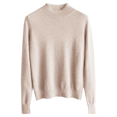 AOOPOO Stricpullover Damen Leichter Langärmeliger Rollkragenpullover Herbst Winter Warm Langarm Pullover Elegant Rundhalsausschnitt Strickpulli Einfarbig Rolli Sweater für Frauen von AOOPOO